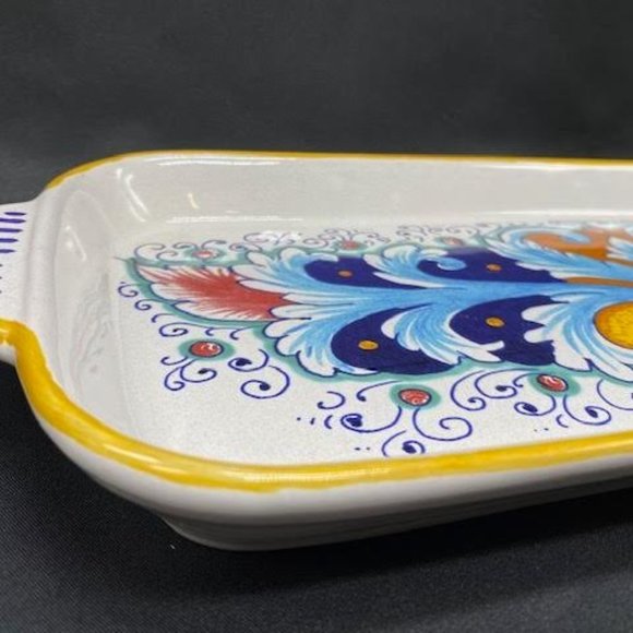 Hand Painted Rectangular Serving Platter by Ceramica Nova Deruta, Made In Italy - Picture 2 of 6